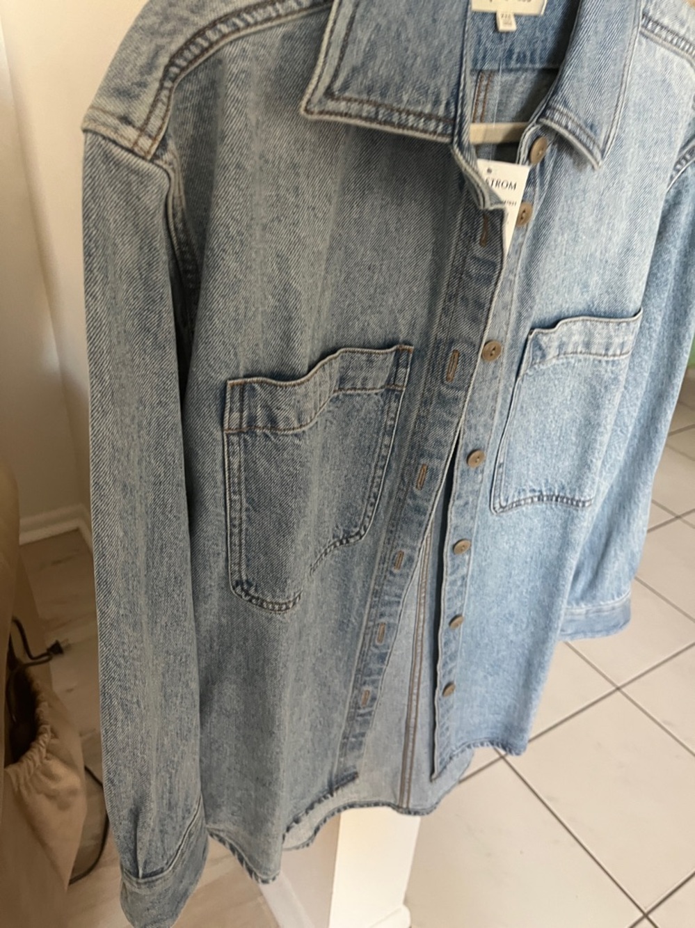 NWT Madewell Light Blue Denim Shirt Jacket Xxs - Picture 6 of 6